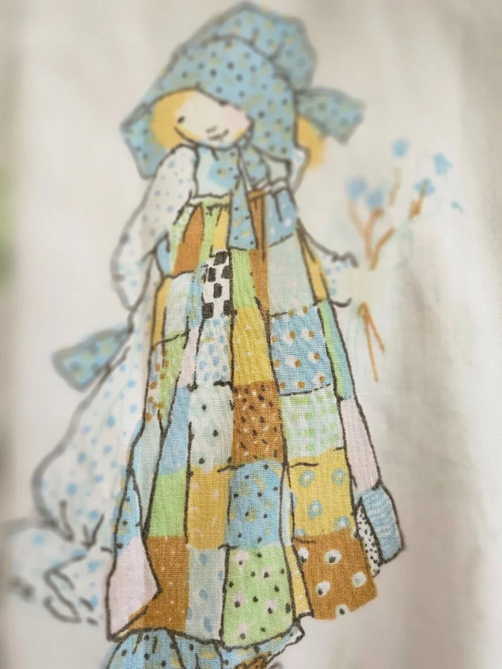 Holly hobbie twin vintage 1970s rare nostalgic flat sheet